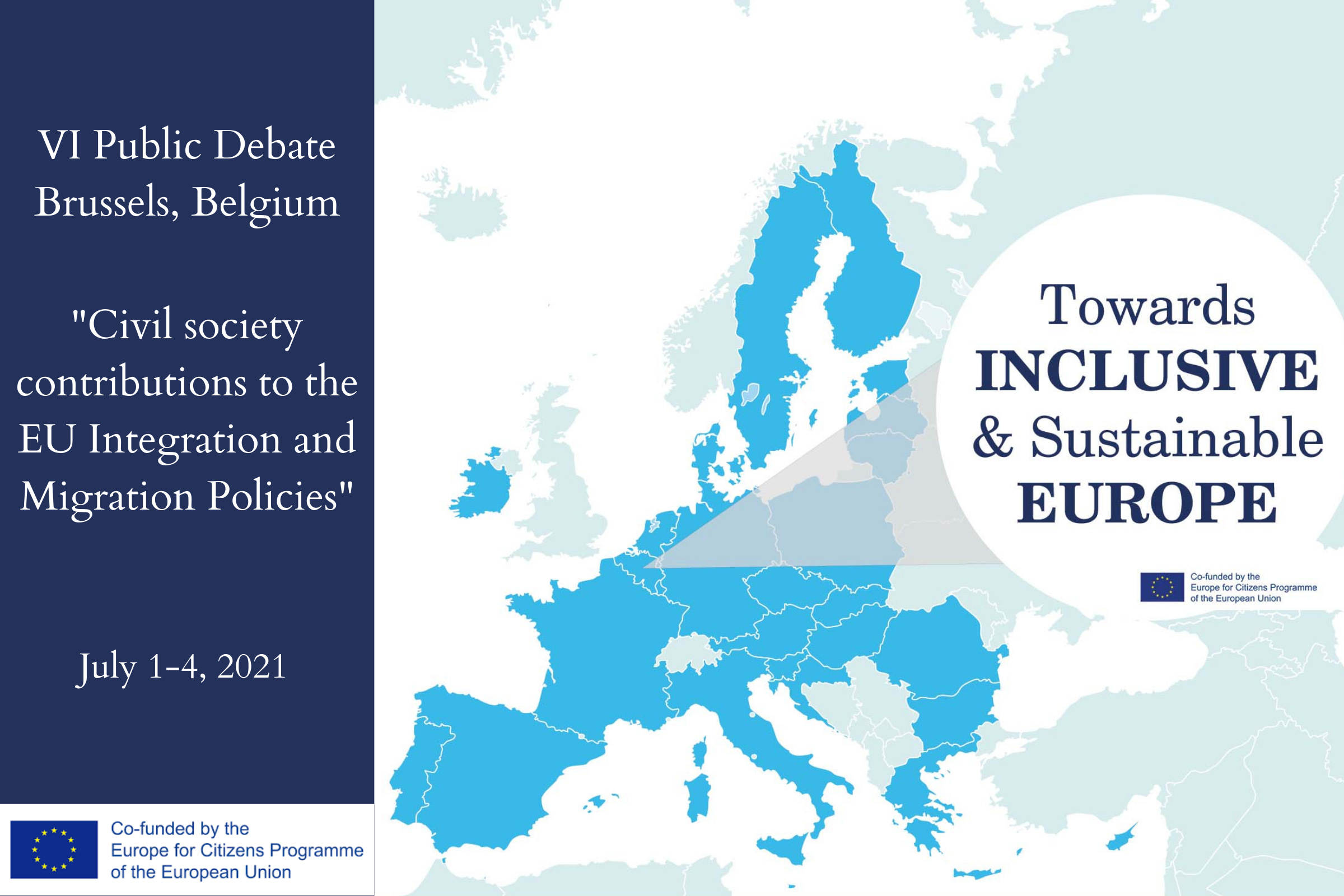 Débat public de haut niveau de l’UE : “Les contributions de la société civile à l’intégration de l’UE et aux politiques de migration” à Bruxelles, Belgique, 13-16. Mars 2022